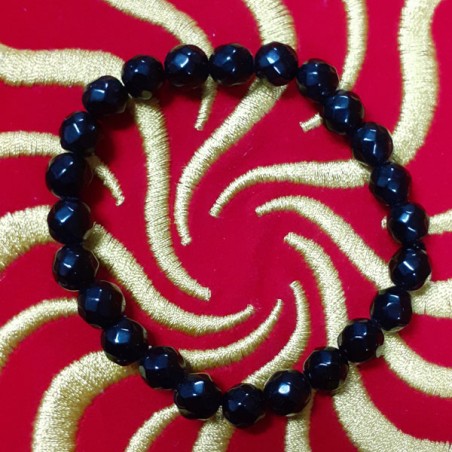 BRACCIALE IN ONICE NERO LISCIO