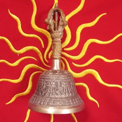 CAMPANELLO TIBETANO CON DORJE CM. 14