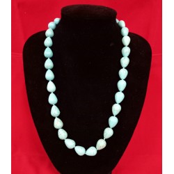 COLLANA IN PASTA DI TURCHESE A OLIVA