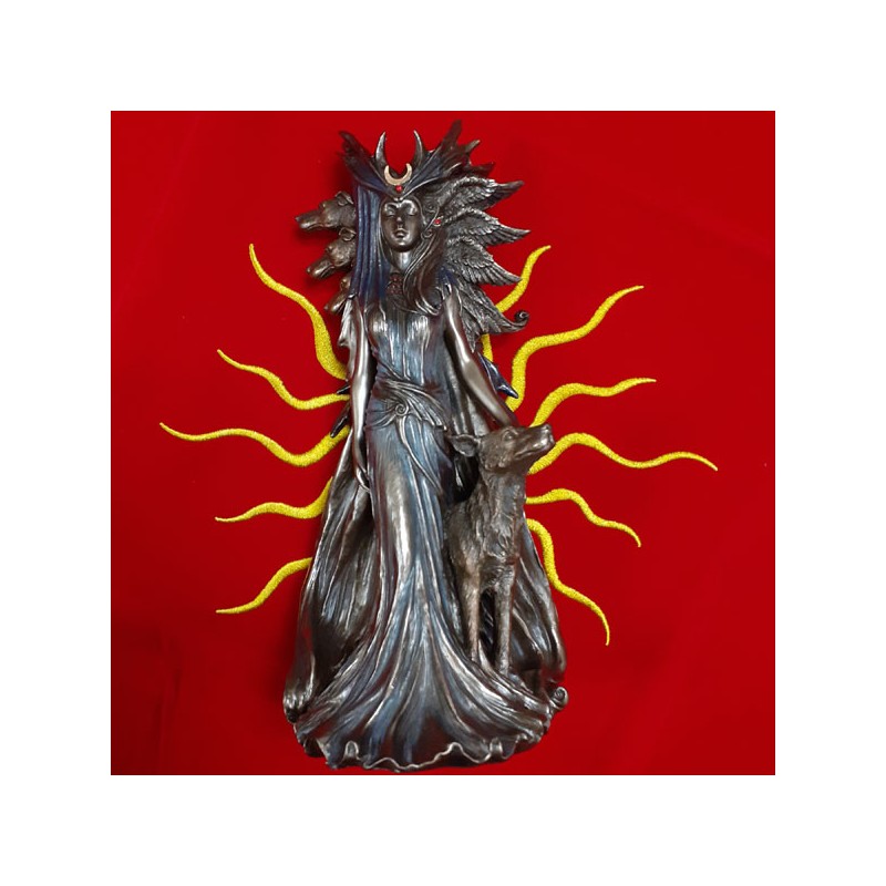 HECATE STATUA BRONZATA I H CM 23