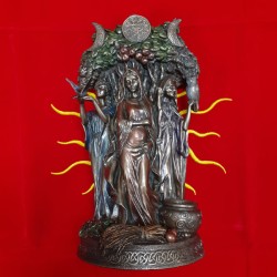 MAIDEN MOTHER CRONE STATUA BRONZATA I H CM 27