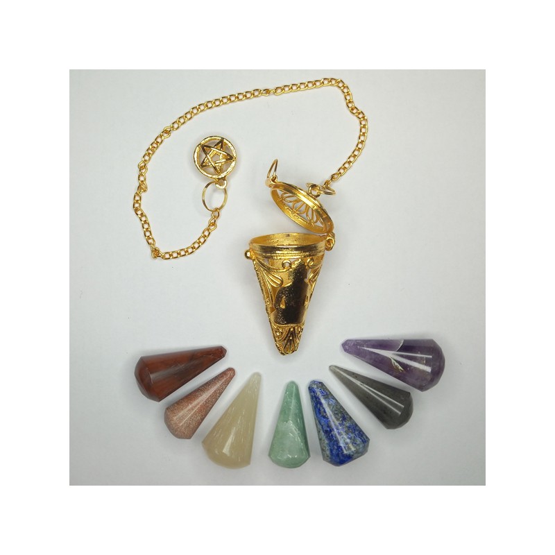 PENDOLO 7 CHAKRA SETTE PIETRE