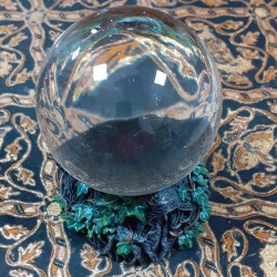 SFERA IN CRISTALLO Ø cm 12 CON BASE TRIPLICE DEA